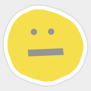 Neutral Smiley Face Sticker